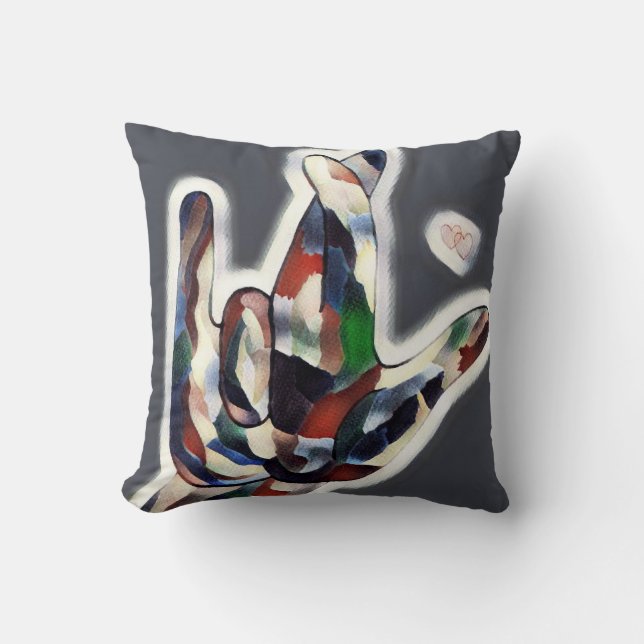 ASL Ik hou echt van je met hooglichten Kussen (Voorkant)