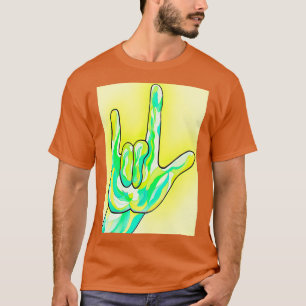 ASL Ik hou van je Baby Geel T-shirt