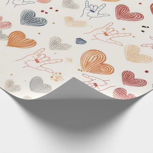 ASL "Ik hou van je" inpakpapier, Gebarentaal Cadeaupapier (Hoek)