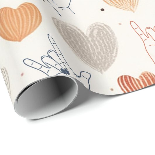 ASL "Ik hou van je" inpakpapier, Gebarentaal Cadeaupapier (Rol Hoek)