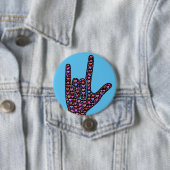 ASL "Ik hou van je" Ronde Button 7,6 Cm (In situ)