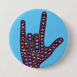 ASL "Ik hou van je" Ronde Button 7,6 Cm