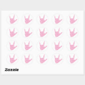ASL "Ik hou van je" Roze harten gebarentaal Sticke Ronde Sticker (Vel)