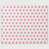 ASL Ik hou van je Roze Rode Kerst Candy Cane Cadeaupapier (Vlak)