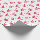 ASL Ik hou van je Roze Rode Kerst Candy Cane Cadeaupapier (Hoek)