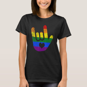 Asl Ik Hou Van Jou Lgbtq Pride Gebarentaal Hart Li T-shirt