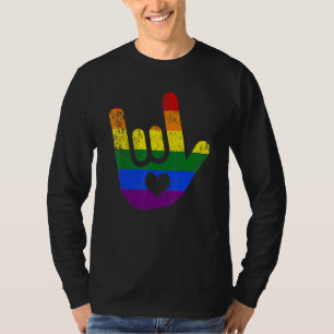 Asl Ik Hou Van Jou Lgbtq Pride Gebarentaal Hart Li T-shirt