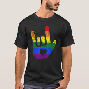 Asl Ik Hou Van Jou Lgbtq Pride Gebarentaal Hart Li T-shirt