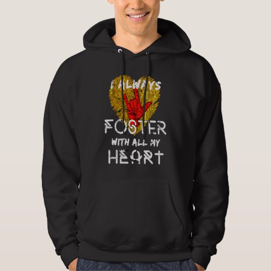 ASL ILY Deaf Foster Mam Pap Ouderschap Day met All Hoodie (Voorkant)