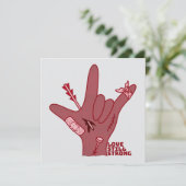 ASL ILY Design - Love Wounded But Still Strong Kaart (Staand voorkant)