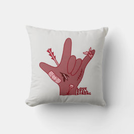 ASL ILY Design - Love Wounded But Still Strong Kussen