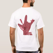 ASL ILY Design - Love Wounded But Still Strong T-shirt (Achterkant)