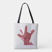 ASL ILY Design - Love Wounded But Still Strong Tote Bag (Achterkant)
