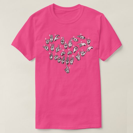 ASL ILY Heart Sign Language Interpreter Deaf ASL T-shirt (Design voorkant)