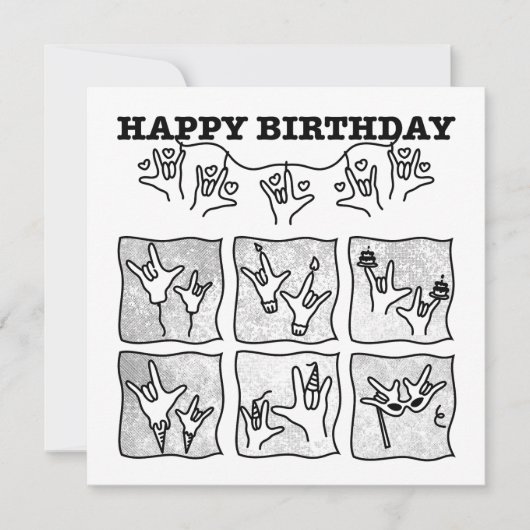 ASL ILY Obsessie - Gefeliciteerd verjaardag!  Kaart (Voorkant)