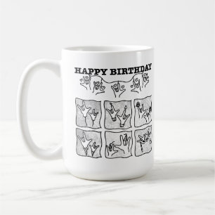 ASL ILY Obsessie - Gefeliciteerd verjaardag!  Koffiemok