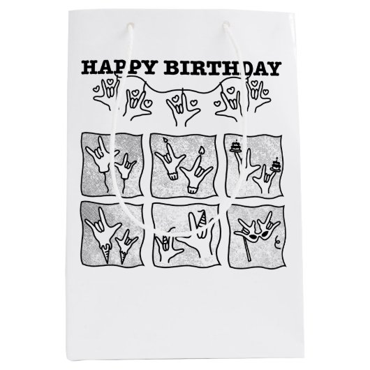 ASL ILY Obsessie - Gefeliciteerd verjaardag! Medium Cadeauzakje (Voorkant)