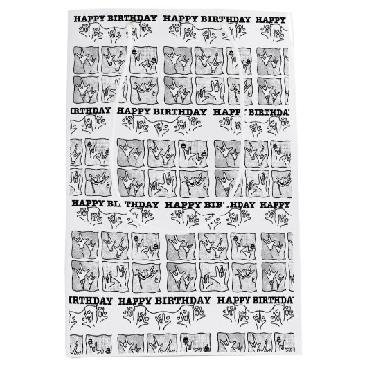 ASL ILY Obsessie - Gefeliciteerd verjaardag! Medium Cadeauzakje (Voorkant)