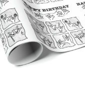 ASL ILY Obsession - Happy Birthday!  Cadeaupapier (Rol Hoek)