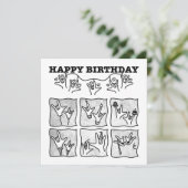 ASL ILY Obsession - Happy Birthday!  Kaart (Staand voorkant)