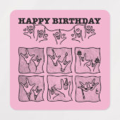 ASL ILY Obsession - Happy Birthday!  Labels (Design 2)