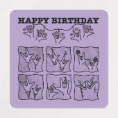 ASL ILY Obsession - Happy Birthday!  Labels (Design 1)