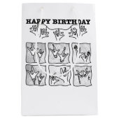 ASL ILY Obsession - Happy Birthday!  Medium Cadeauzakje (Voorkant)