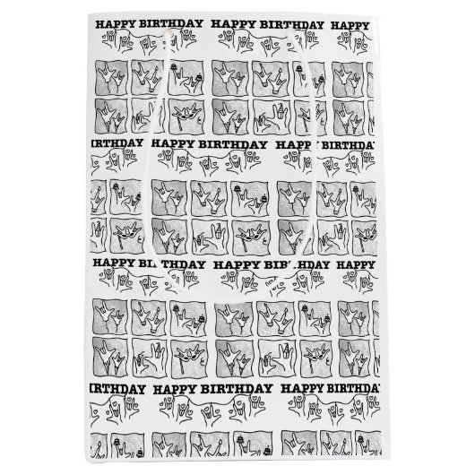 ASL ILY Obsession - Happy Birthday! Medium Cadeauzakje (Voorkant)