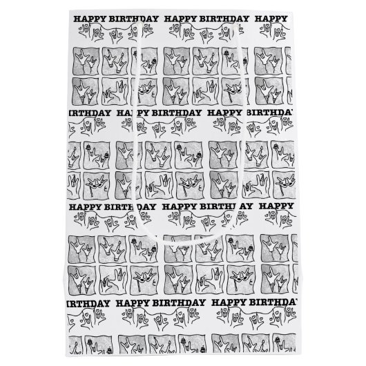 ASL ILY Obsession - Happy Birthday! Medium Cadeauzakje (Achterkant)