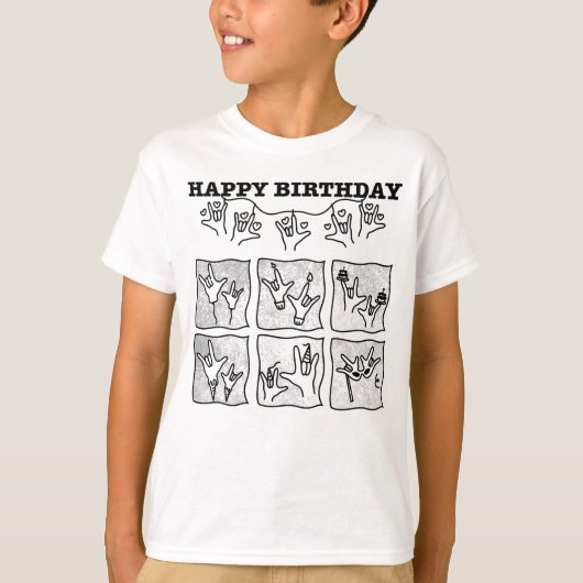 ASL ILY Obsession - Happy Birthday! T-shirt (Voorkant)