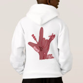 ASL ILY-ontwerp - Liefde gewond maar nog steeds st (Achterkant)