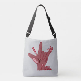 ASL ILY-ontwerp - Liefde gewond maar nog steeds st Crossbody Tas