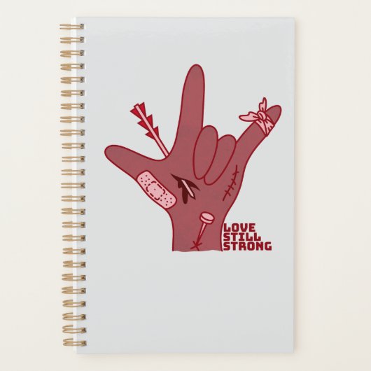 ASL ILY-ontwerp - Liefde gewond maar nog steeds st Planner (Voorkant)