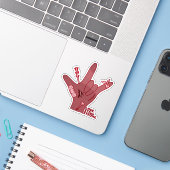ASL ILY-ontwerp - Liefde gewond maar nog steeds st Sticker (Laptop met iPhone)