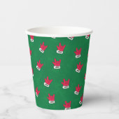 ASL ILY Santa Glove red paper cups Papieren Bekers (Voorkant)