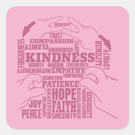 ASL - Innerlijke Schoonheid - Dove Cultuur "Vee Ve Vierkante Sticker (Voorkant)