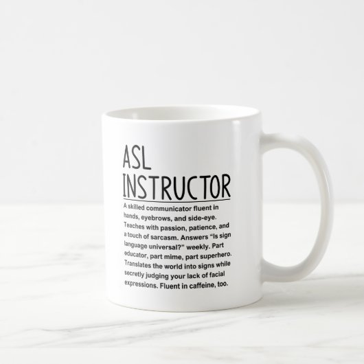 ASL instructeur Koffiemok (Rechts)
