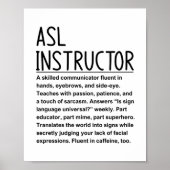 ASL-instructrice Poster (Voorkant)