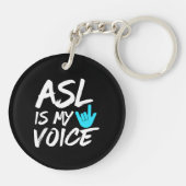 ASL is mijn stem - doof bewustzijn Sleutelhanger (Achterkant)