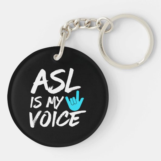 ASL is mijn stem - doof bewustzijn Sleutelhanger (Achterkant)