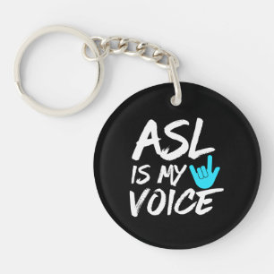 ASL is mijn stem - doof bewustzijn Sleutelhanger