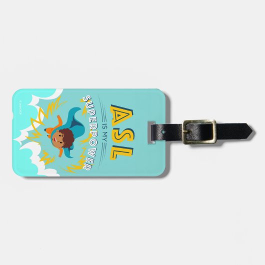 ASL is mijn Superpower Bagagelabel (Voorkant horizontaal)