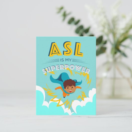 ASL is mijn Superpower Briefkaart (Staand voorkant)
