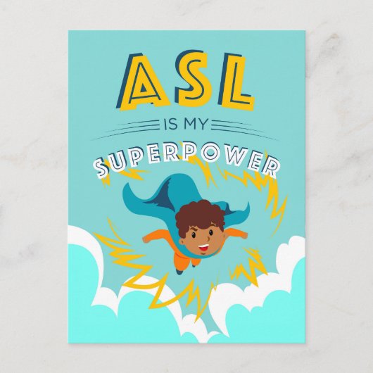 ASL is mijn Superpower Briefkaart (Voorkant)