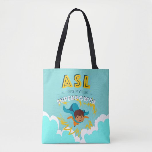 ASL is mijn Superpower Tote Bag (Voorkant)