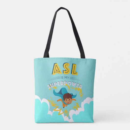 ASL is mijn Superpower Tote Bag (Achterkant)