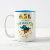 ASL is mijn Superpower Tweekleurige Koffiemok (Links)