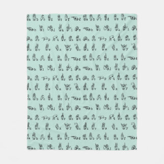 ASL Jade // American Sign Language Alphabet Fleece Deken