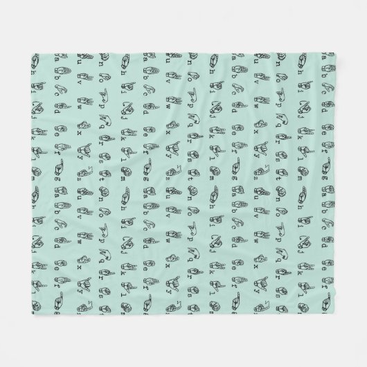 ASL Jade // American Sign Language Alphabet Fleece Deken (Voorkant (Horizontaal))