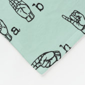 ASL Jade // American Sign Language Alphabet Fleece Deken (Hoek)